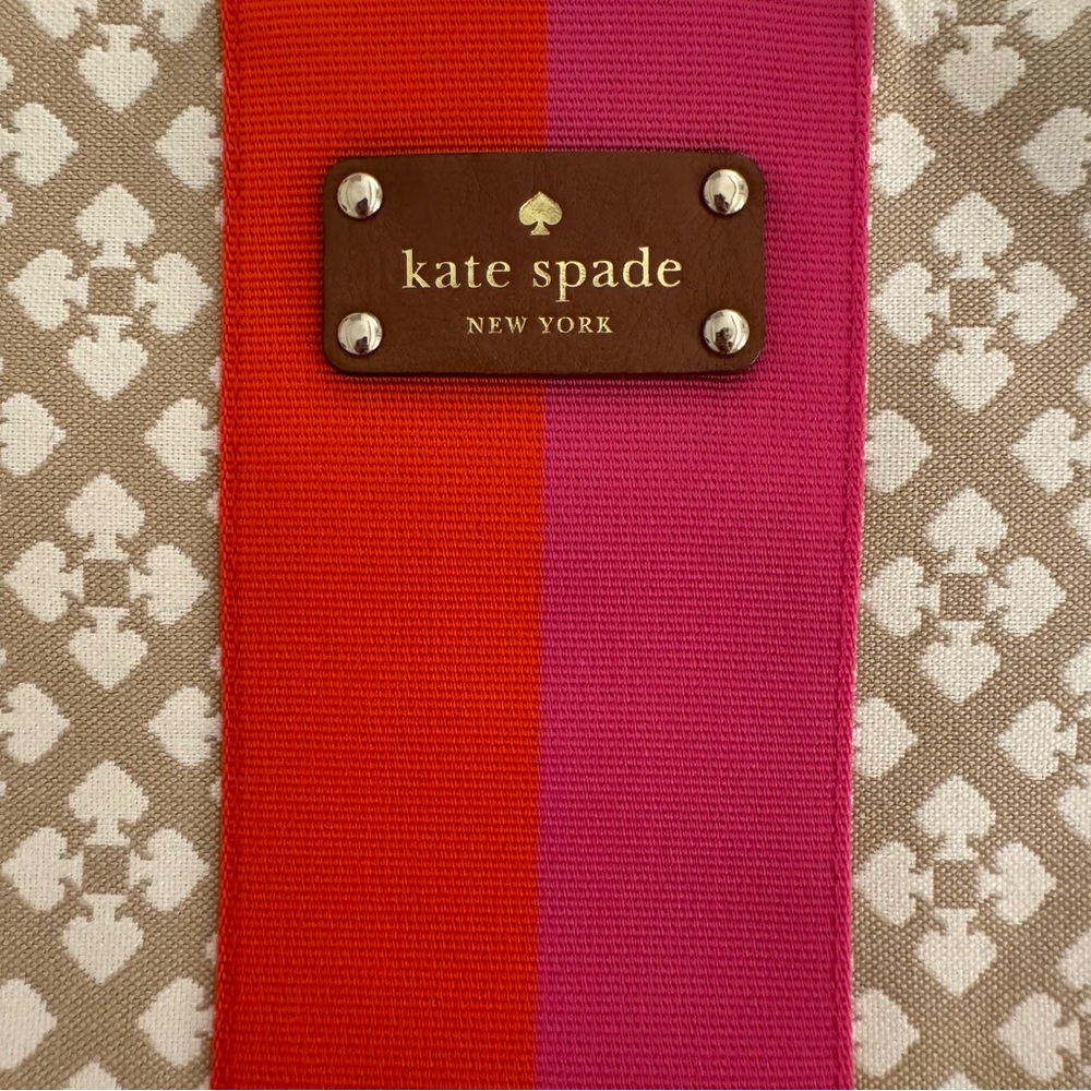 Kate Spade Victoria Red and Pink Stripe Signature Crossbody - Picture 5 of 12